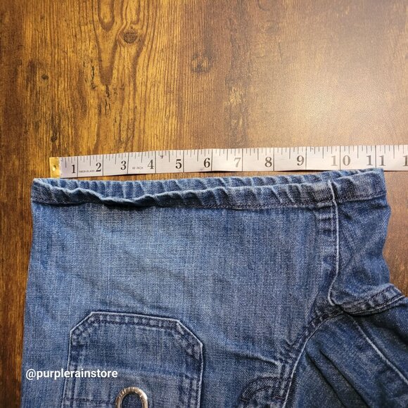 Vtg Tommy Hilfiger Shorts Sz 6 Grommet Pockets Mid Rise Medium Light Wash Y2K - Picture 10 of 11